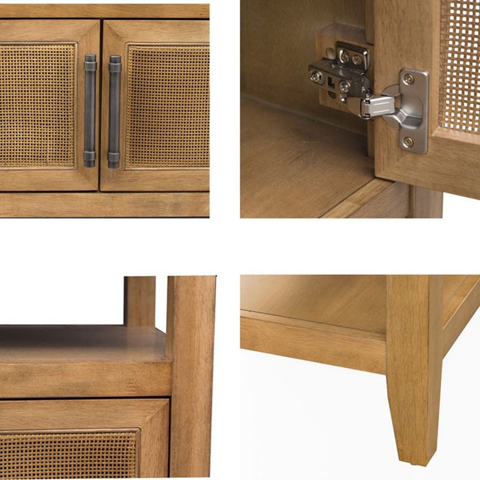 Naomi - 2 Door Storage Console Table With Ample Shelving - Natural