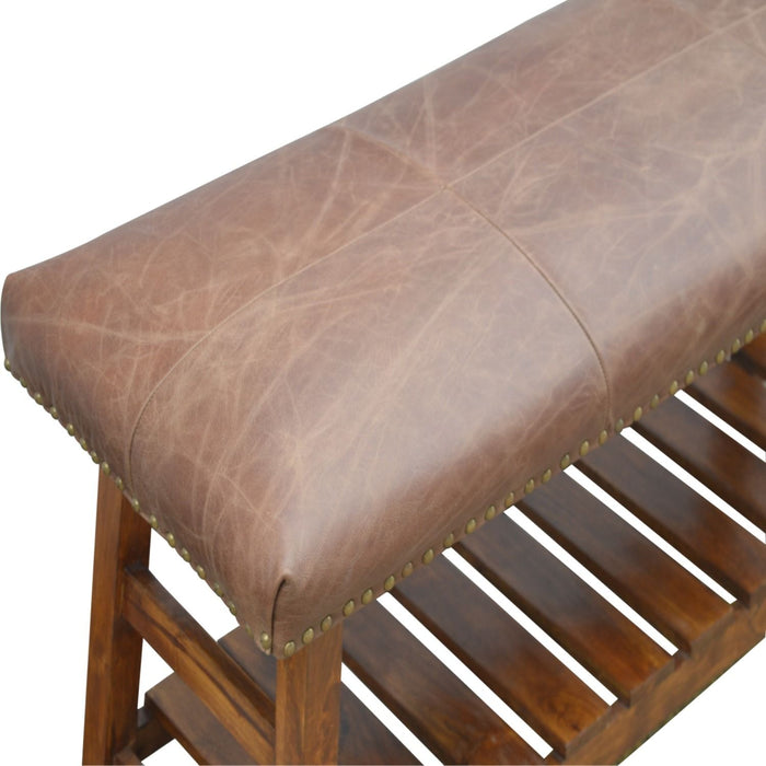 Buffalo - Hide Hallway Bench - Brown