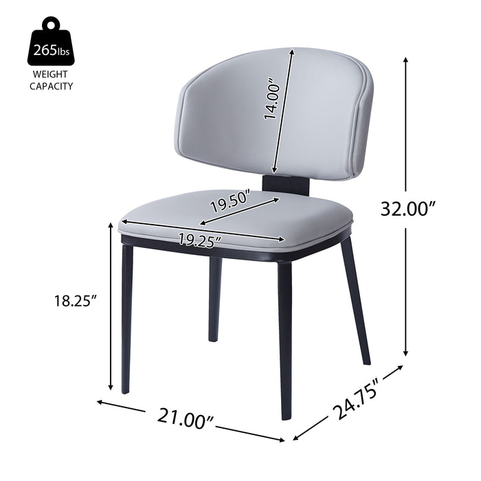 5 Pieces Modern Faux Leather And Metal Dining Set