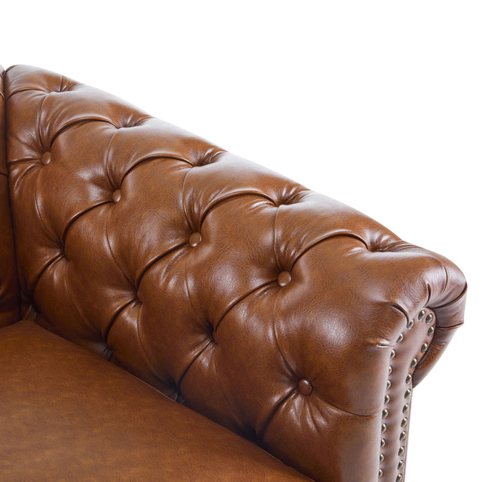 Chesterfield Style Swivel Club Chair With Button Tufted