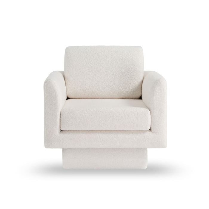360° Modern Swivel Accent Chair Round Armchair, Thick Padded Single Lounge Sofa Upholstered Comfy