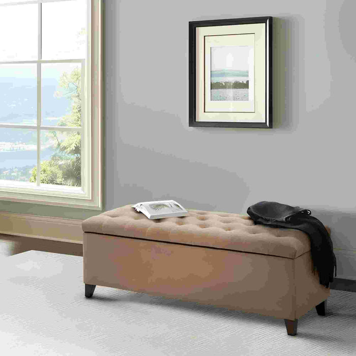 Elegant Design Tufted Top, Soft Close Storage Bench