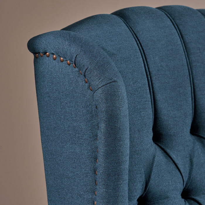Armchair Recliner With Pushback Mechanism And Wingback Design
