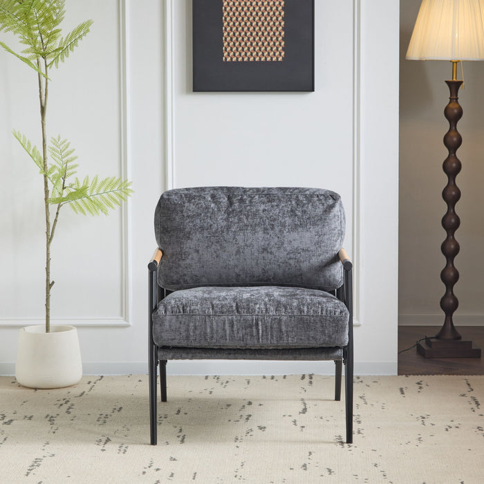 Modern Accent Chair With Plush Cushions, Cozy Seating