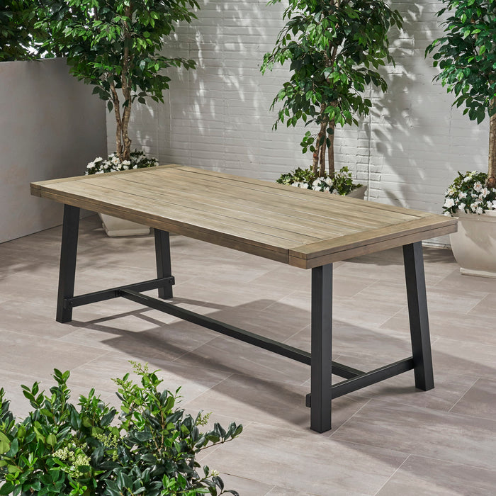 Outdoor Dining Table - Gray / Rustic Metal