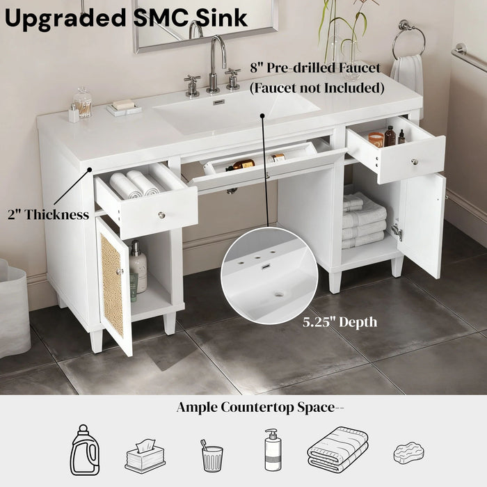 Bathroom Vanity With Sink, Spacious Storage Cabinet