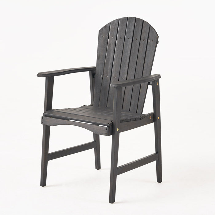 Outdoor Weather Resistant Acacia Wood Adirondack Dining Chairs (Set of 2)