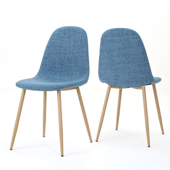 Modern Minimalist Fabric Dining Chair With Iron Legs