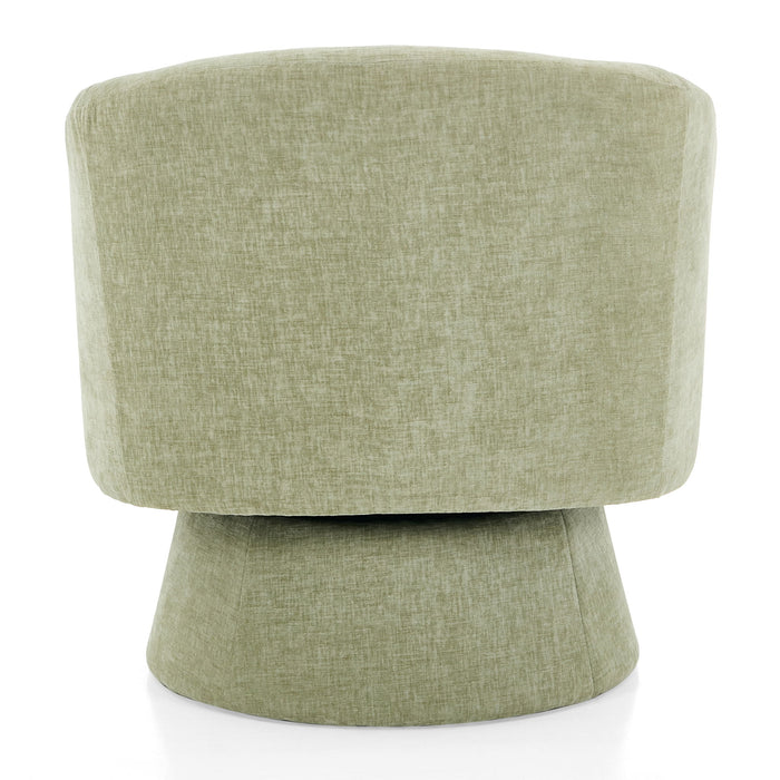 Swivel Barrel Chair With Cushioning For Living Room & Office, 360° Rotating - Green