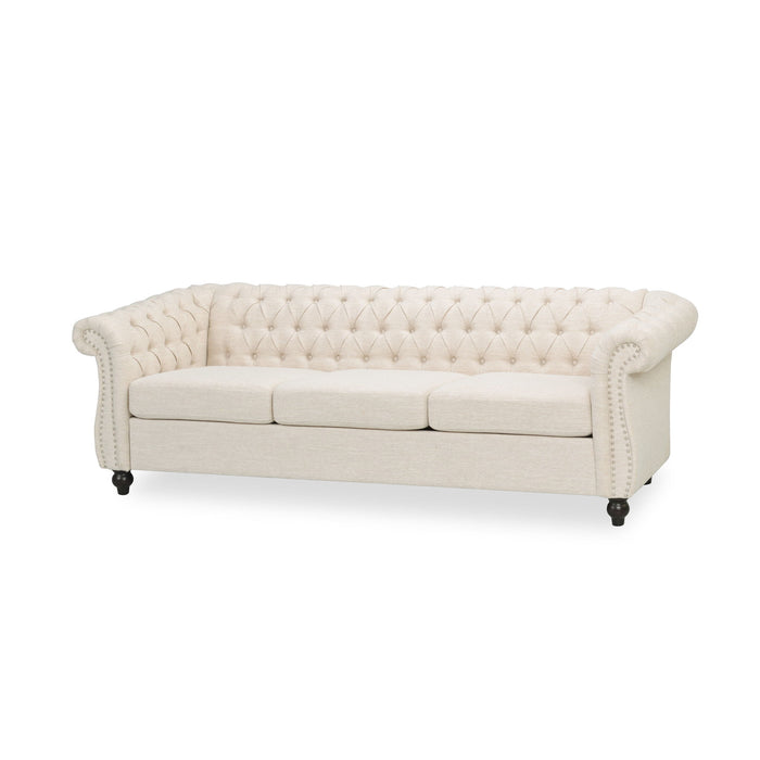 Chesterfield Style 3 Seater Sofa With Deep Button Tufting