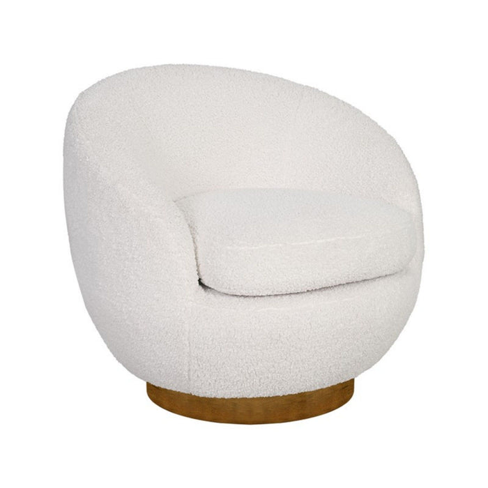 Shearling - Swivel Chair With Base Construction - Cream