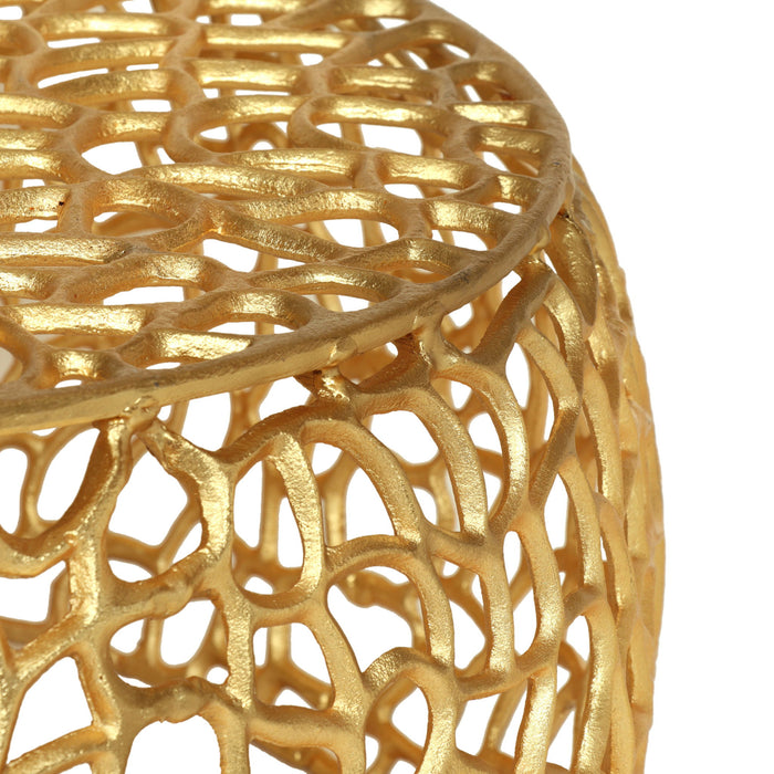 Modern Glam Mesh Coffee Table With Accents And - Gold