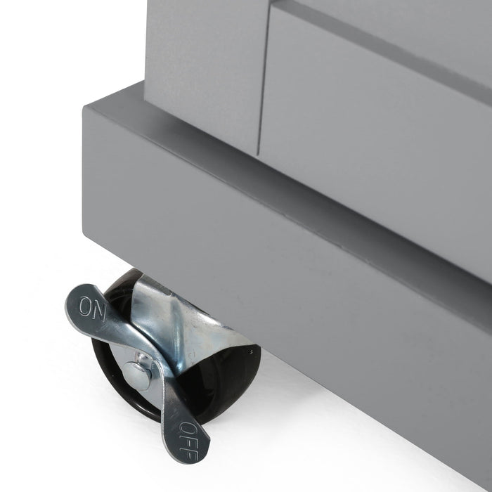 Negley - Contemporary Kitchen Cart With Wheels - Gray