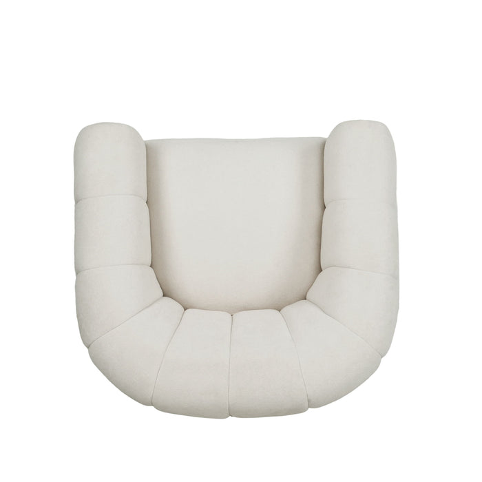 Serenizia - Upholstered Swivel Chair With Channel Tufted