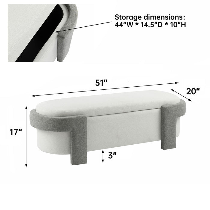 Versatile Storage Ottoman Bench, Spacious & Durable