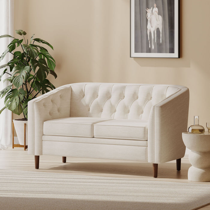 Sophisticated Loveseat With Diamond Stitched Detailing