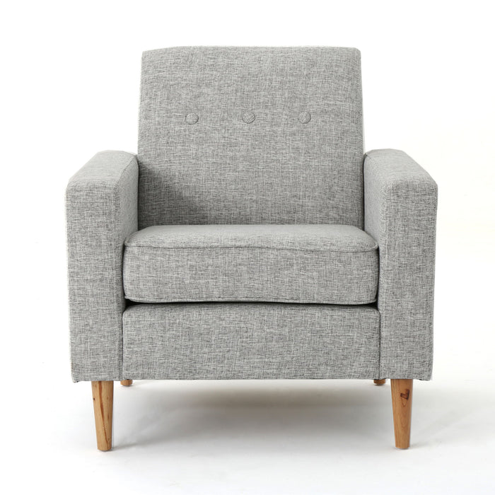 Nebulize - Upholstered Fabric Club Chair With Button Tufted And Square Off Arm And Back