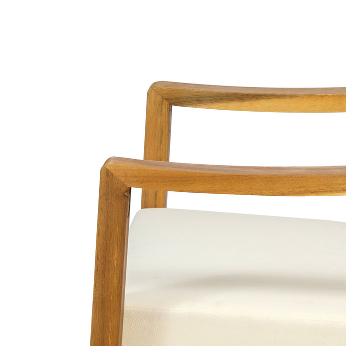 Outdoor Acacia Wood Club Chairs With Water Resistant Cushions - Teak / Beige