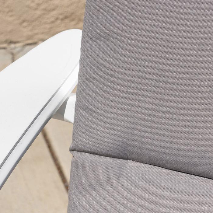 Outdoor Adirondack Chair Cushion With Water Resistant Fabric And Ties - Gray