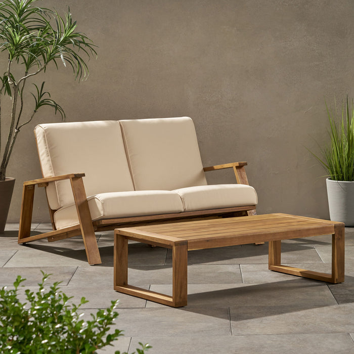 Paloma - Contemporary Loveseat And Coffee Table Set With Weather Resistant Cushions