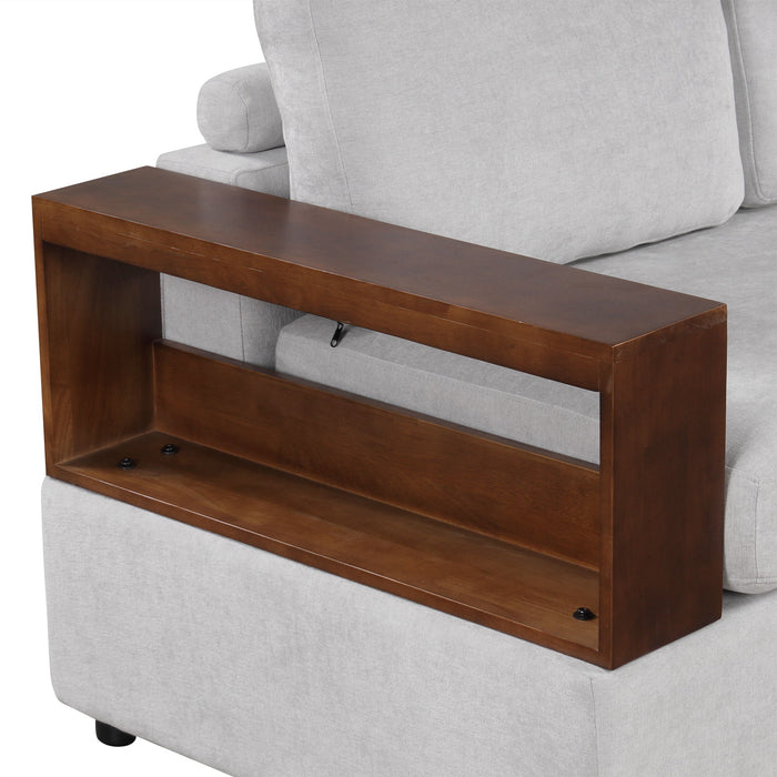 Sectional Sofa Upholstered Sofa Couch With Reversible Armrests For Living Room