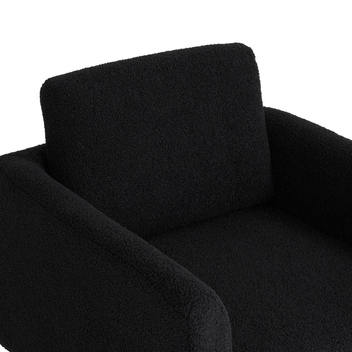 360° Modern Swivel Accent Chair Round Armchair, Thick Padded Single Lounge Sofa Upholstered Comfy
