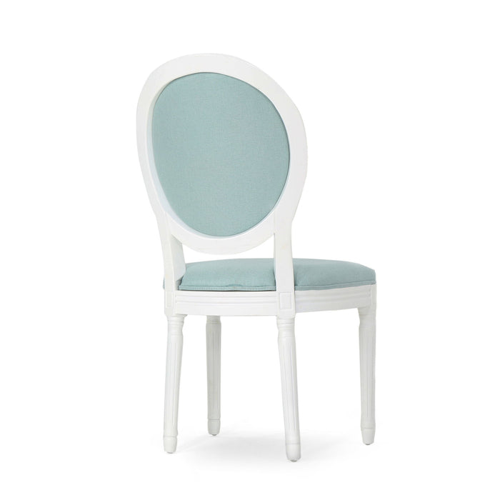 French Country Dining Chair Set With Round Backrest