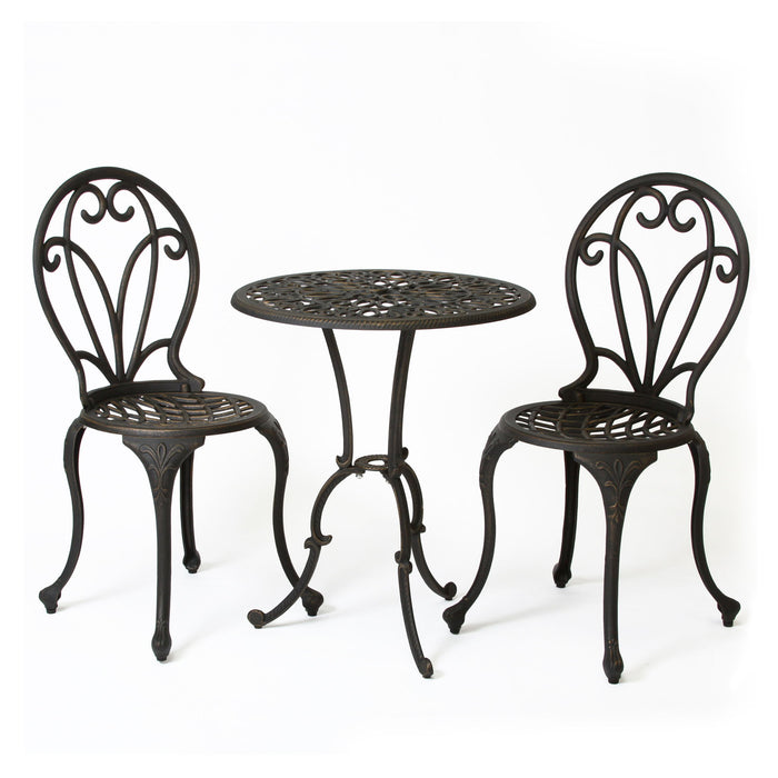 Thomas - 3 Pieces Cast Bistro Set - Black / Gold