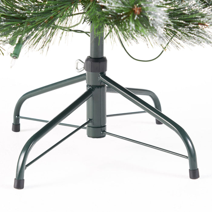 Glitter Bristle Mixed Hinged Tree With Berry And Pine Cones And 200 Cl, 407 Tips - Green