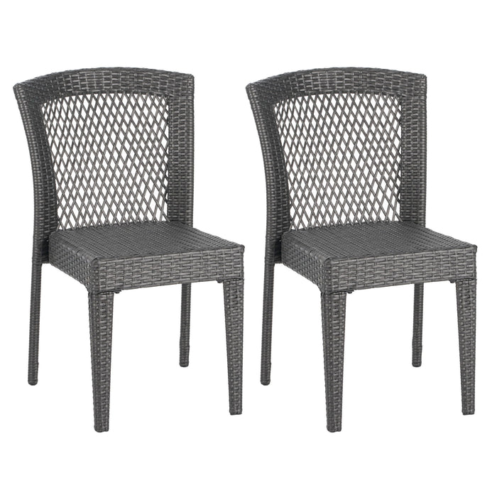 Farley - Stacking Sidechair (Set of 2) With Open Backrests - Gray