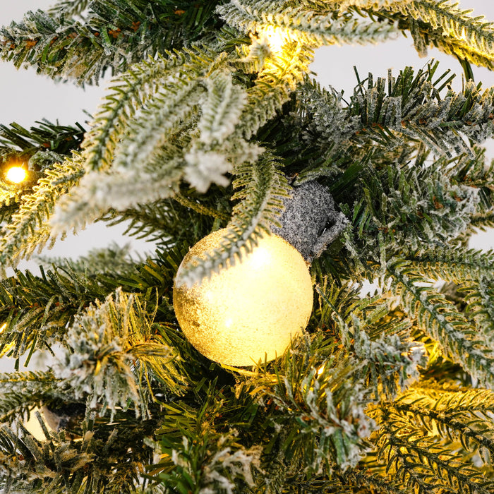 Snow Flocked Christmas Tree With LED Lights