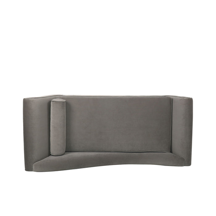 Auroral - Upholstered Chaise Lounge With Scrolled Arms And Tapered Legs