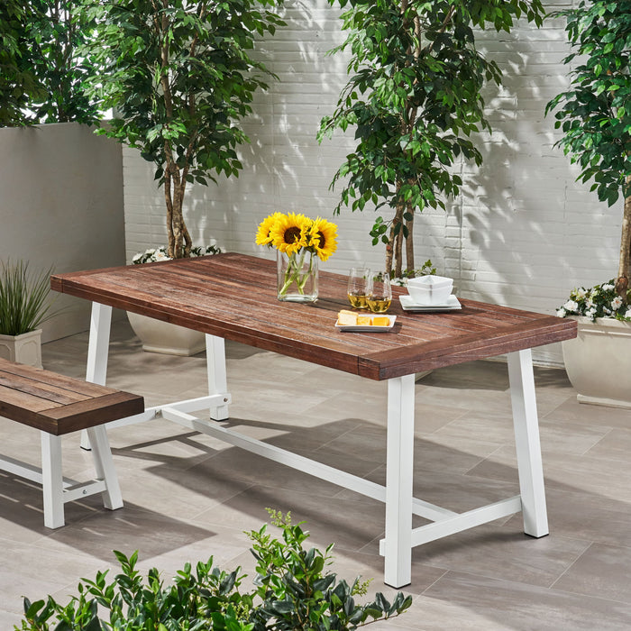 Equilibrium - Outdoor Dining Table With Wooden Frame And Slat Top