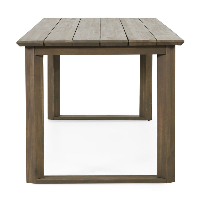 Rustic Nash Dining Table With Slat Design - Gray
