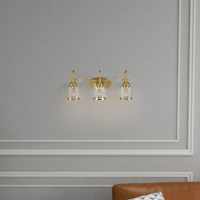 Twilight - 3 Lights Brush Contemporary Vanity Light - Clear / Gold