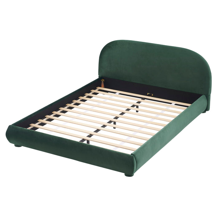 Upholstered Simple Modern Bedroom Bed With Curved Headboard