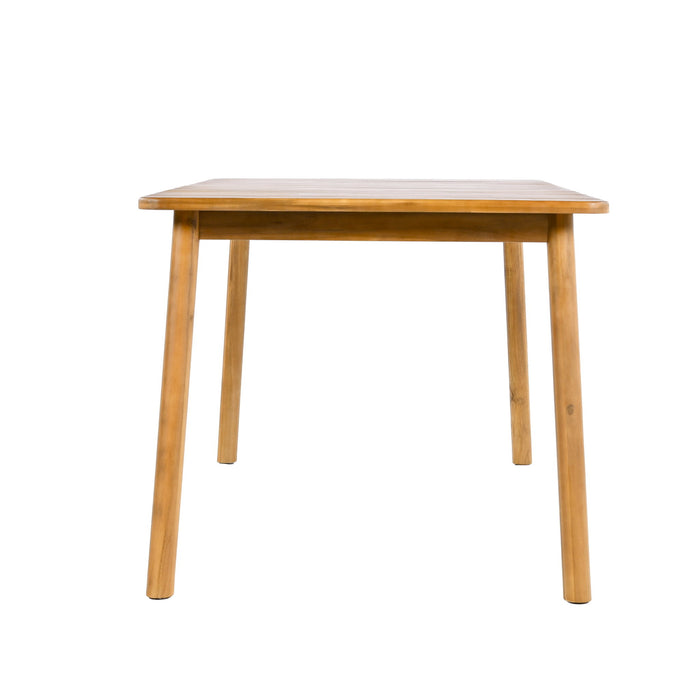 Preston - Outdoor Patio 7 Pieces Dining Set With Chairs And Cushions - Teak / Beige