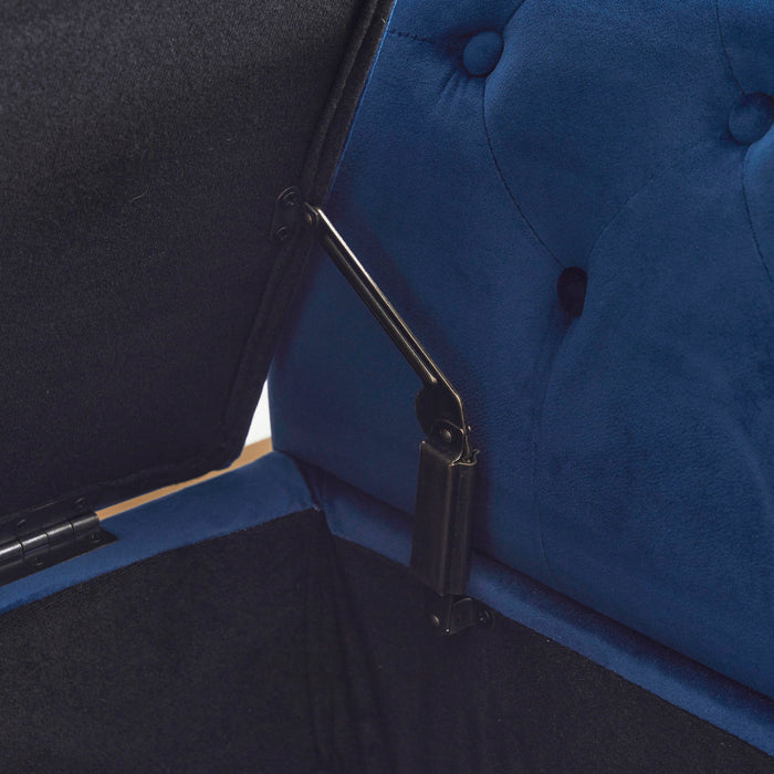 Luxurious Velvet Multifunctional Storage Ottoman Bench With Pillow