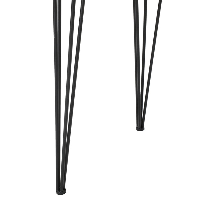 Modern Industrial Faux Live Edge Dining Table With Hairpin Legs - Natural