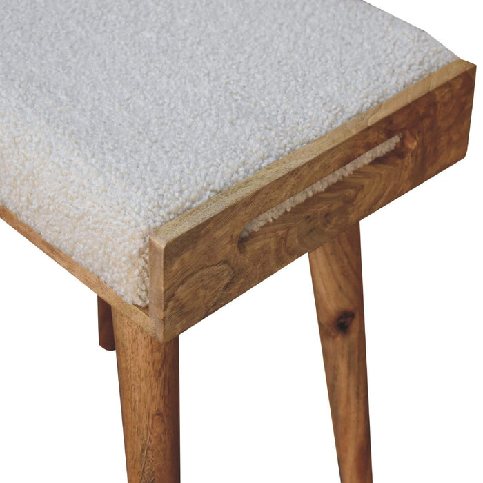Boucle Tray Style Footstool - Cream