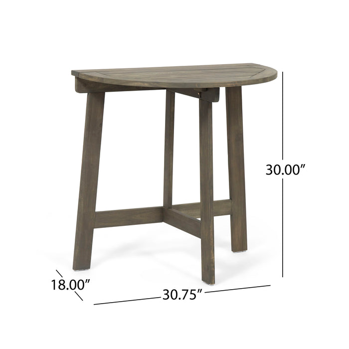 Outdoor Half Round Folding Acacia Wood Bistro Table