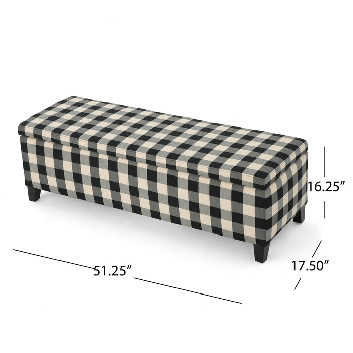 Contemporary Storage Ottoman With Seating And Storage - Black