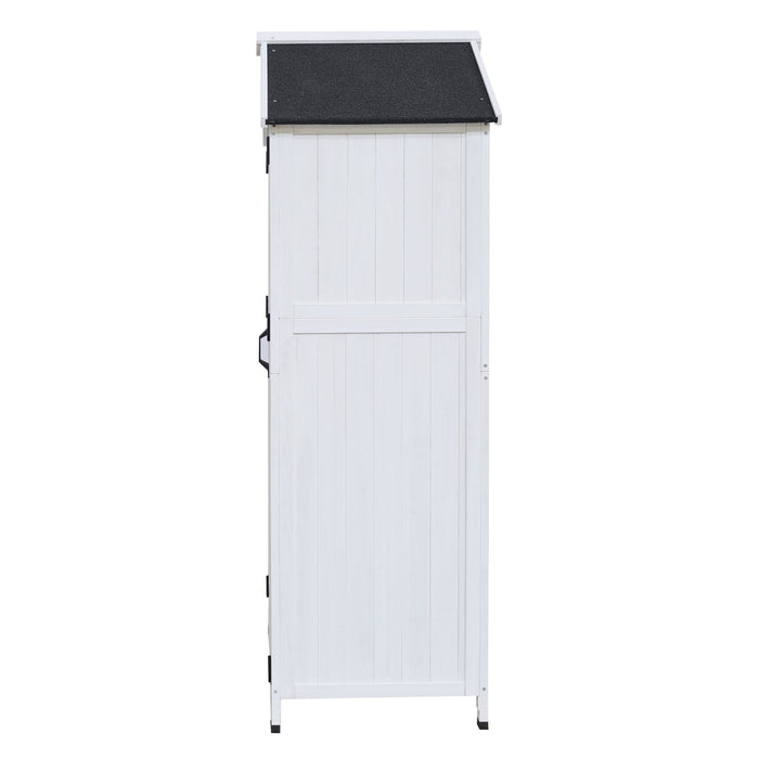 Storage Shed With Double Doors For Outdoor Garden Tool Organization - White