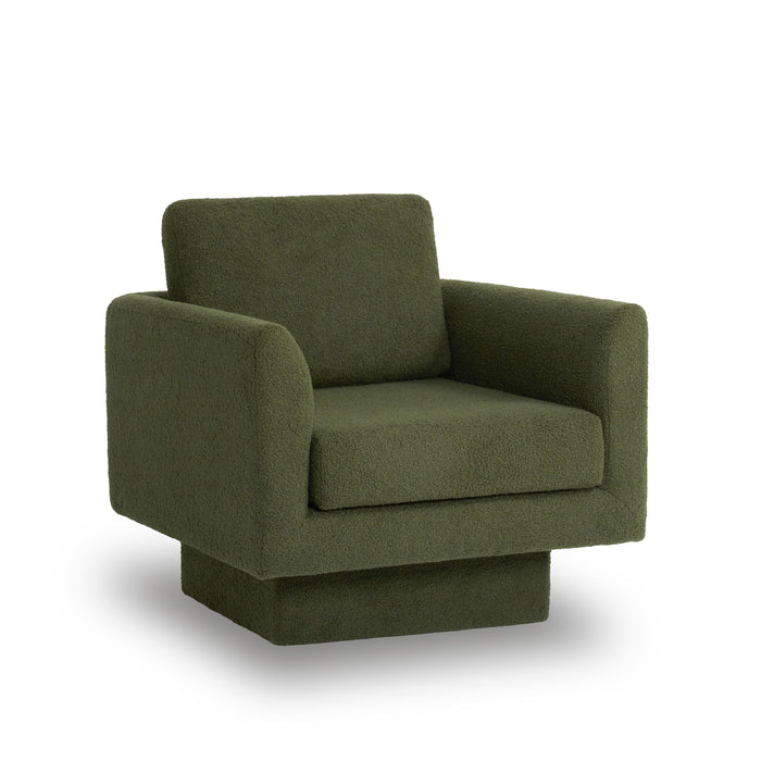 360° Modern Swivel Accent Chair Round Armchair, Thick Padded Single Lounge Sofa Upholstered Comfy