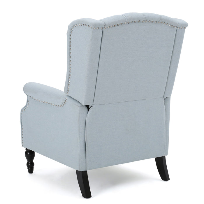 Armchair Recliner With Pushback Mechanism And Wingback Design