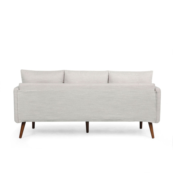Diaphanous - Upholstered 3 Seater Sofa With 2 Accent Pillows And Wood Legs