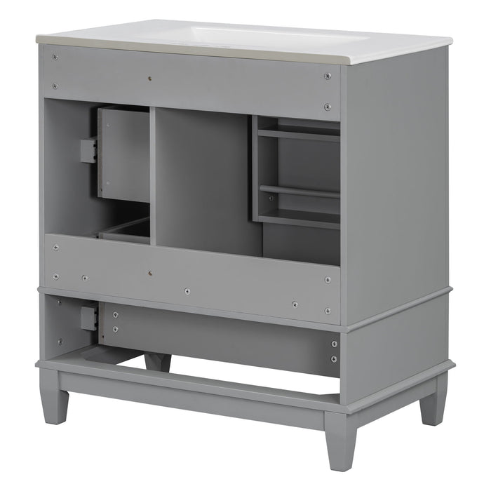 Freestanding Bathroom Vanity With Sink, Soft Close Door, 3 Drawers