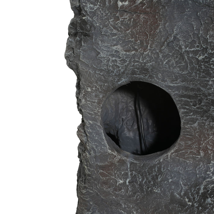 Concrete Rock Waterfall Fountain With LED Lights, Outdoor Garden Decor