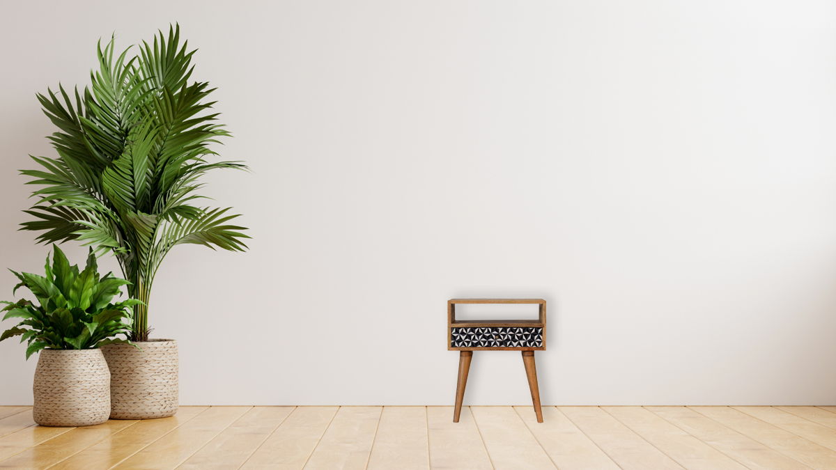 Mosaic Nightstand, 1 Drawer - Oak