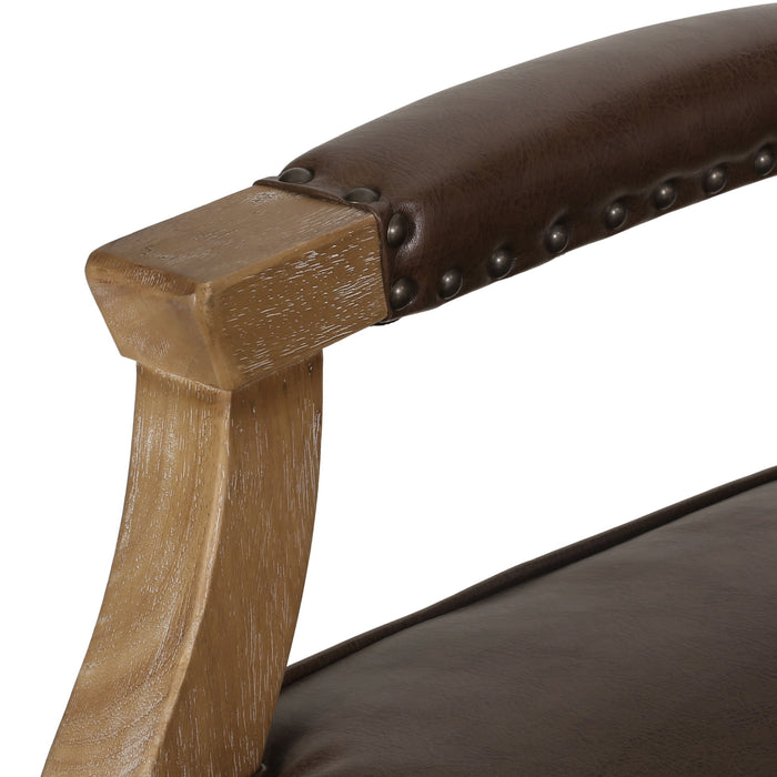 French Country Style Dining Chair With Nailhead Trim